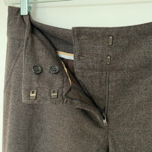 Burberry Wide Leg Wool Cuffed Pants - Picture 7 of 7